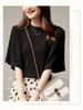 Summer Knit for Short Thin Ruffle Round Cool To the Highly Summer Knit Summer [MilaCorinna] Women, Ribbed, Sleeve, Sweater, Top, Neck, Touch, Elastic,