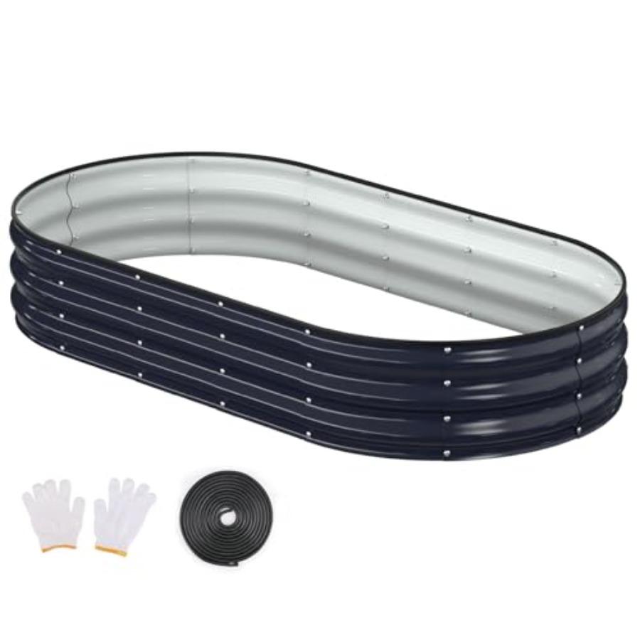 

Raised Garden Bed 6x3x1ft Galvanized Outdoor Planter Beds with Safety Edging and Gloves Oval Metal Planter Box for Gardening Ve United States