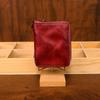 Vintage Handmade Men's Leather Short Wallet Simple Vertical Design Top Layer Cowhide Pleated