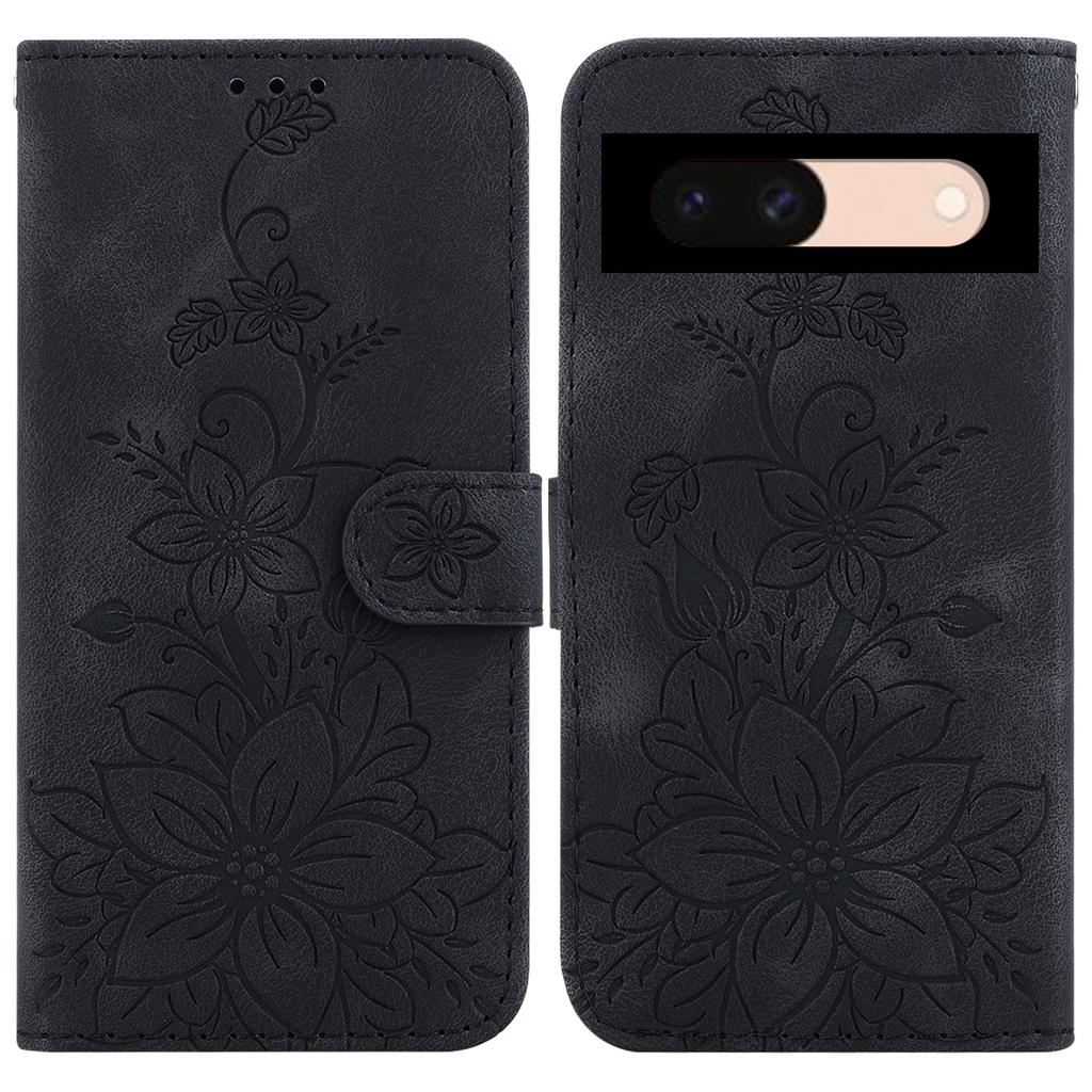 For Google Pixel 8a Case Flower Imprint Leather Foldable Stand Phone Wallet Cover