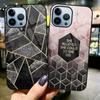 Geometry Marble Phone Case For Iphone 14 13 11 12 Pro Max Mini Xs Xr X Tempered Glass Cover For Iphone 7 8 6s Plus Se 2022