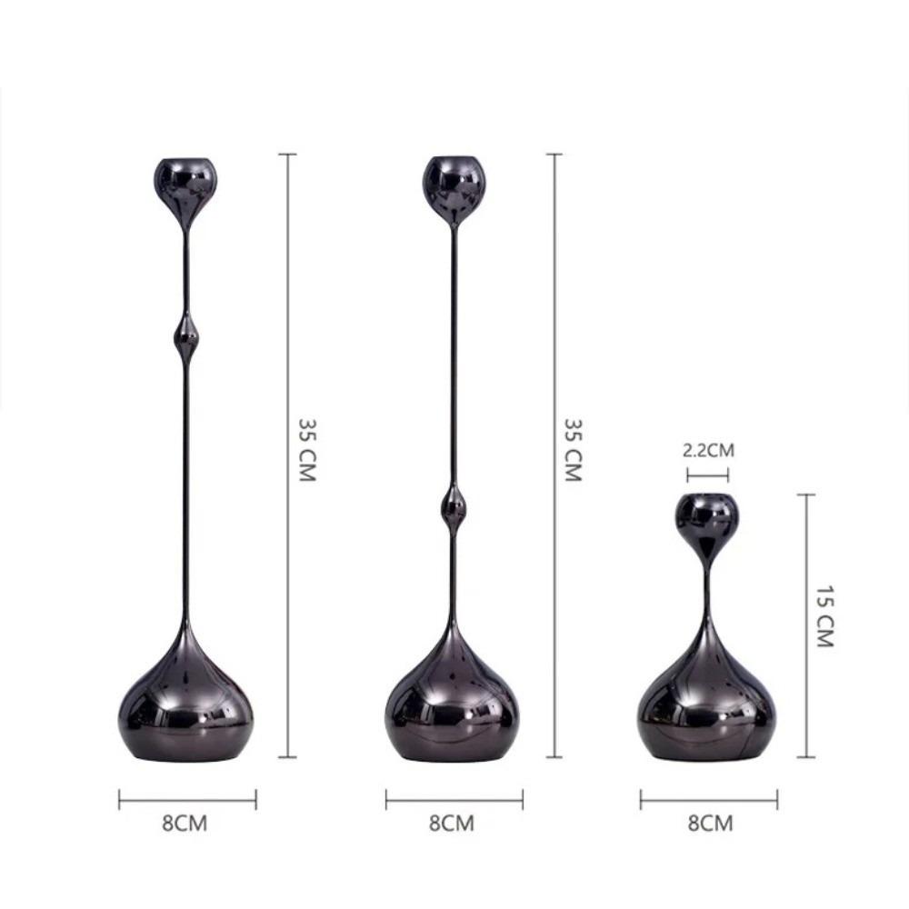1/3pcs Silver Gold Black Tabletop Candle Holders Romantic Candle Stand Home Dining