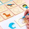 Kids Drawing Toys Montessori DIY Painting Stencils Template Wooden Craft Puzzle Educational Toys for Boys Girls Birthday Gift