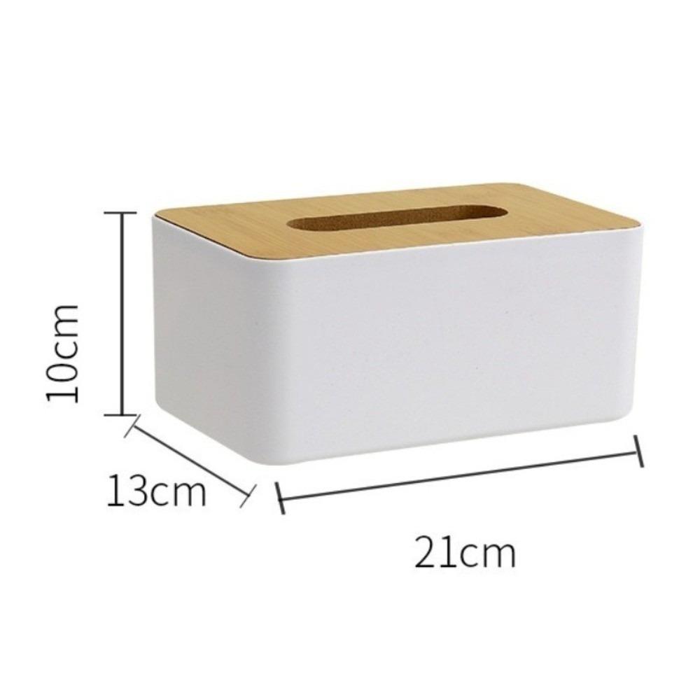 Home Accessory Japanese Style Tissue Box Multi-Function Plastic Paper Box Washable Wooden Cover Tissue Holder Desktop