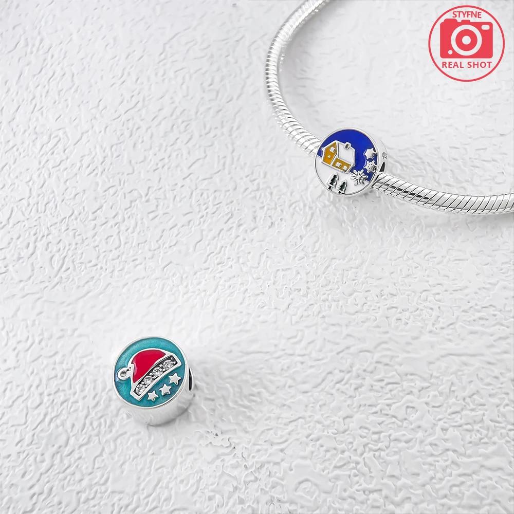 Kupfer-Weihnachts-Nikolausmütze, Weihnachtsmann, Baum, Rentier, Glocken Anhänger Perlen Passend für Original Armband DIY Feinschmuck Geschenke Für Frauen