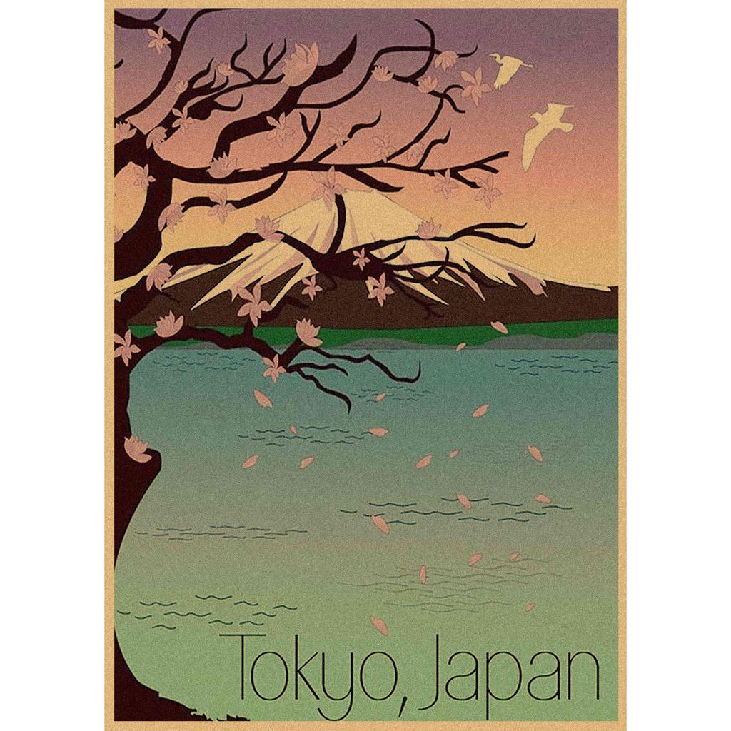 Retro Japanische Landschaft Poster: Sushi Restaurant & Izakaya Wandkunst 391