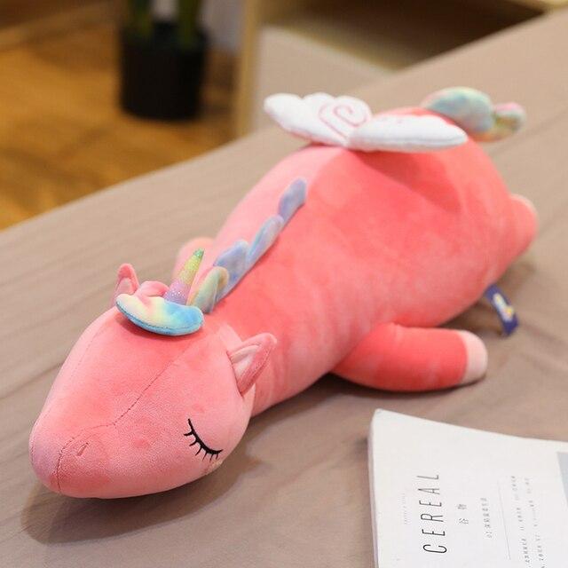 60 /80 /105cm Lovely Unicorn &Deer Plush Toys Stuffed Cute Flying Horse Doll Soft Cartoon Long Bed Sleep Pillows Baby Girls Gift