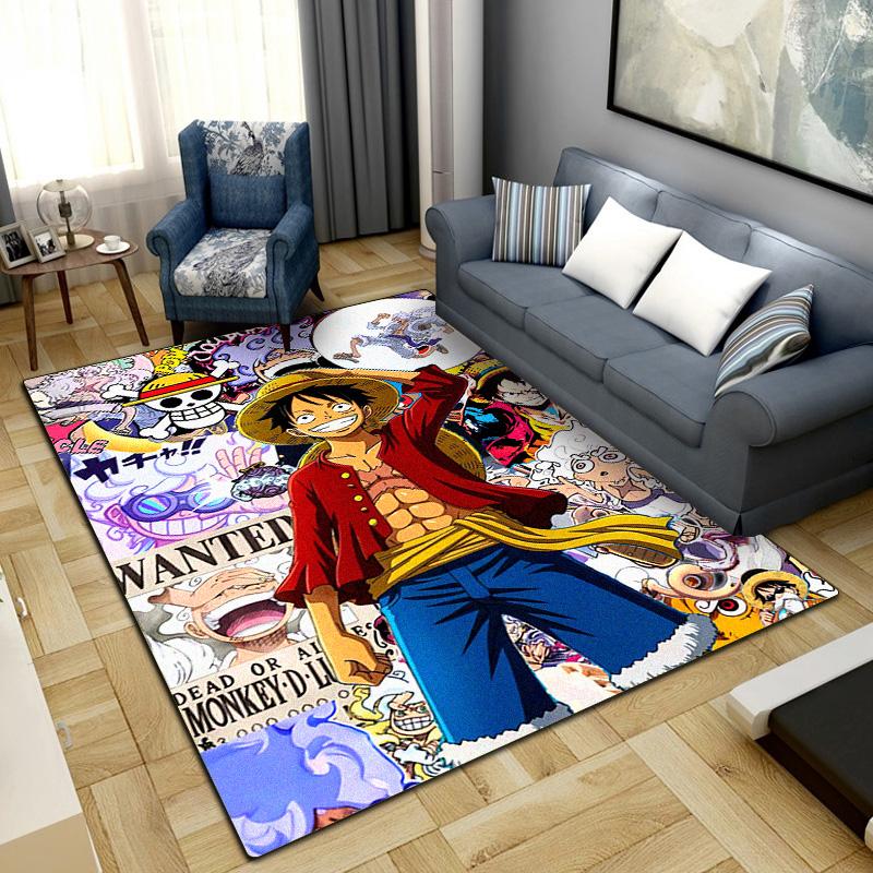 Nami Luffy Zoro Sanji Printed Anti-slip Carpet Fashionable Decorative Rug Mat for Bedroom Living Room LXR165