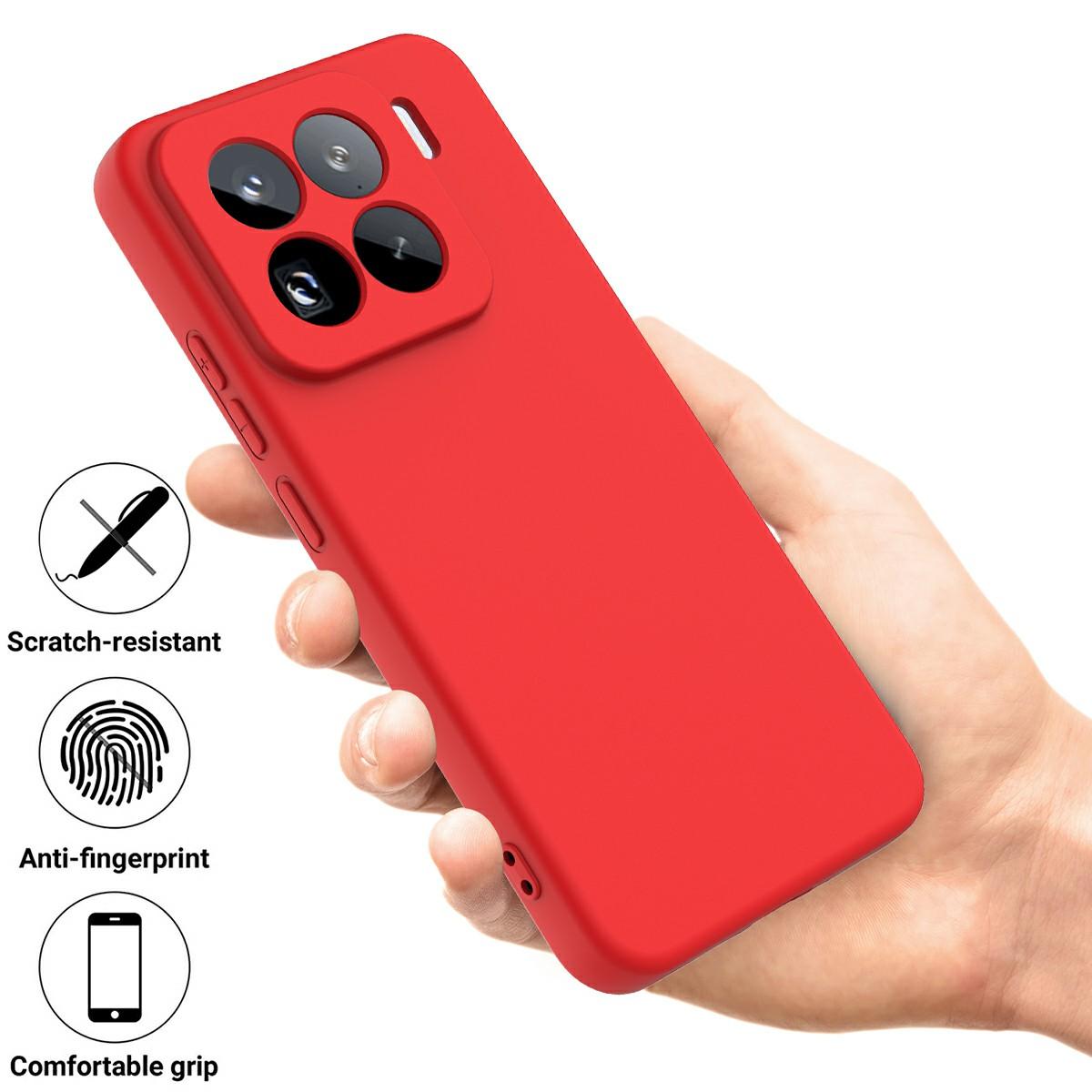 

For Xiaomi 15 Pro Case Liquid Silicone Phone Back Cover with Hand Strap Green