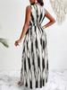 Elegant European & American Women's Sleeveless V-Neck Dress - Sexy, Fashionable, Printed Design 2026