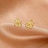 Banyan Tree S925 Silver Four-Leaf Clover Earrings - Summer Fresh, Trendy All-Match Jewelry for Women
