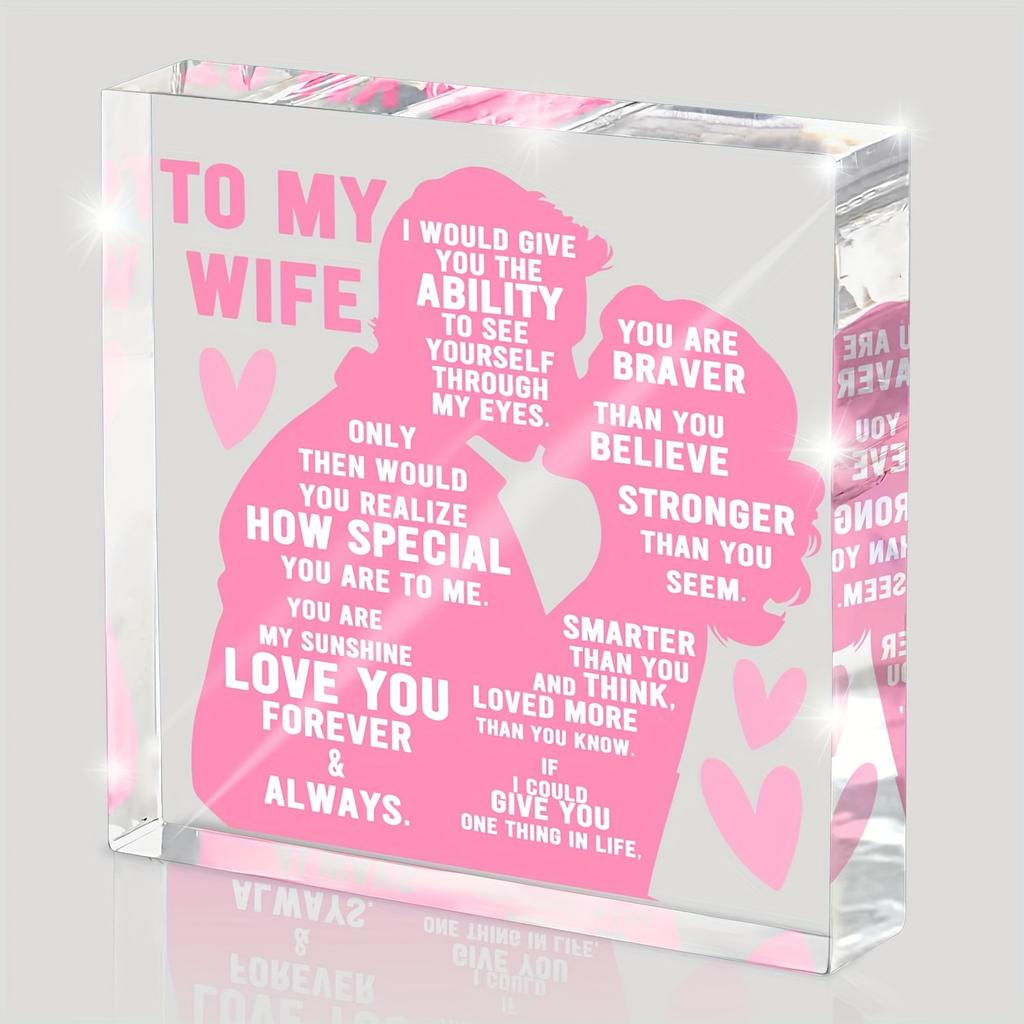 1pc Elegant Wedding & Anniversary Keepsake - Romantic Love Letter Tabletop Token for Husband & Wife