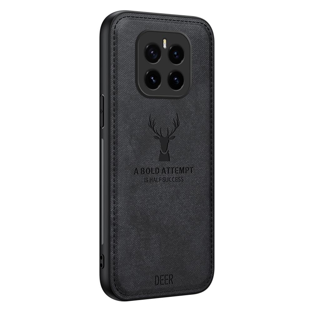 

For Honor GT Pro Case Deer Pattern Cloth Texture PU+PC+TPU Phone Cover Black