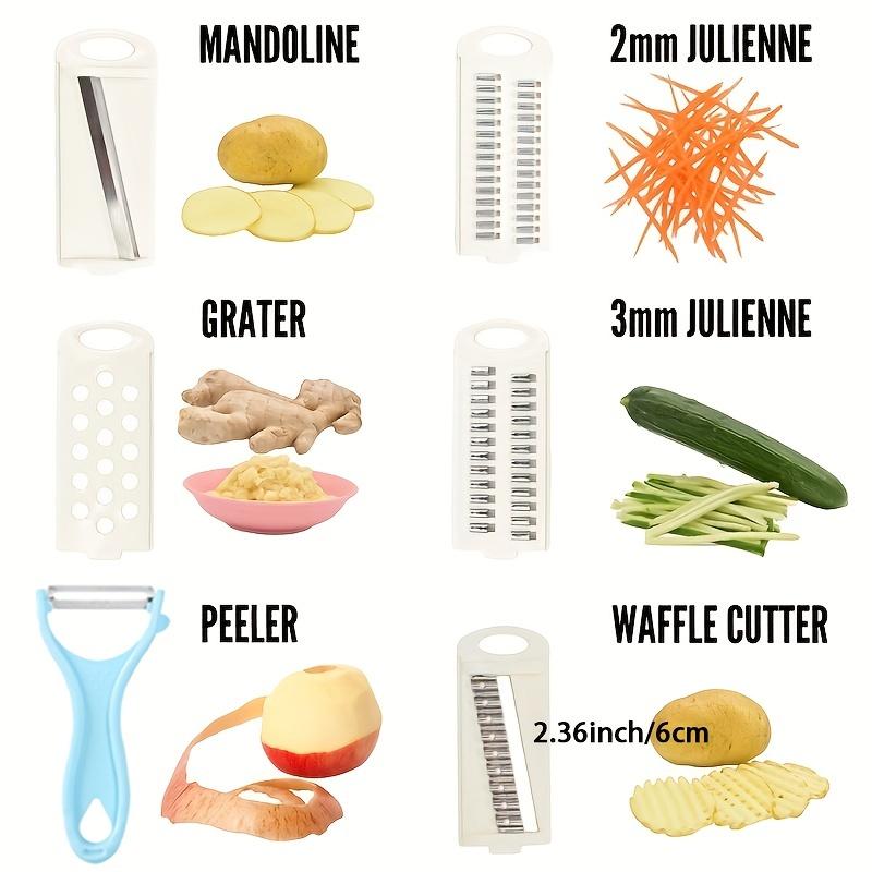 1 Set 5-in-1 Ultimate Kitchen Companion,Vegetable Slicer, Fruit Slicer, Manual Food Grater,Vegetable Grater Cutter, Potato Grater, Kitchen Gadgets