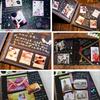 Photo Album Black Pages 8 Inch Wood Scrapbook DIY for Valentines Baby Lovers Anniversary Day Birthday Christmas Gift
