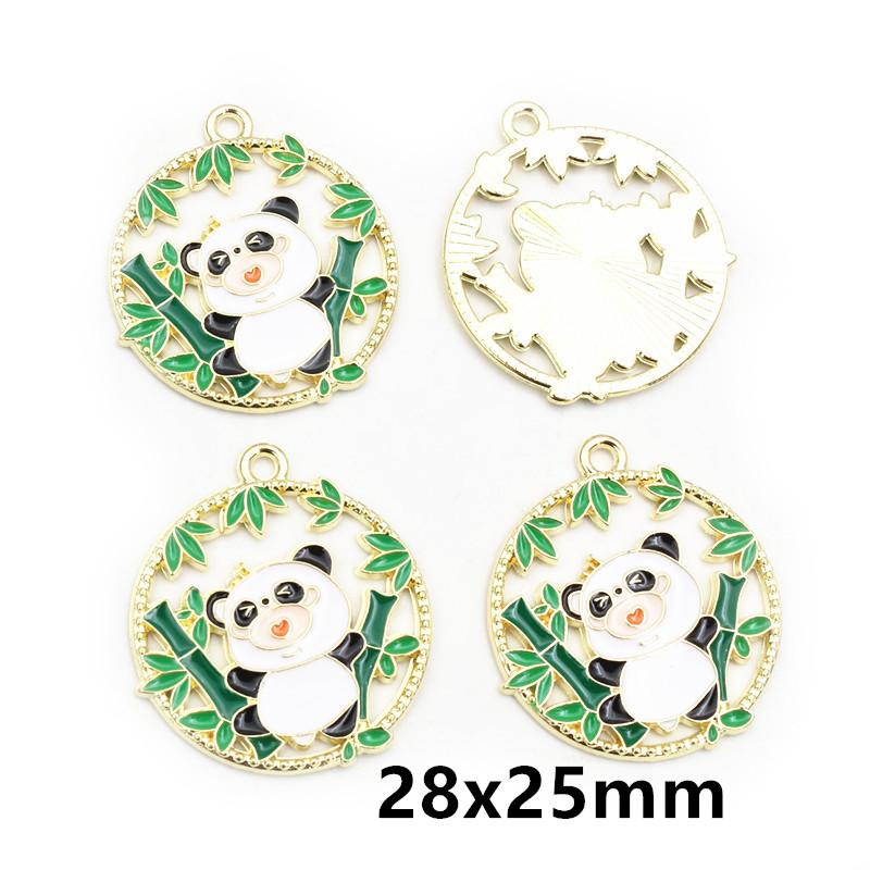 10pcs Enamel Animal Panda Skull Butterfly Charms Pendant Alloy Metal DIY Jewelry Making Accessories for Earrings Necklace