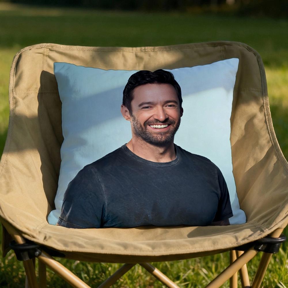 Custom HHugh Jackman Cushion Cover Soft Reversible Durable Pillow Cover MultiScene Use for Home Car Daily Comfort