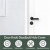 A84E-4 Set Door Hole Cover Plate,2-5/8 Inch Diameter Round Deadbolt Cover Plate,Door Knob Hole Cover Plate Black