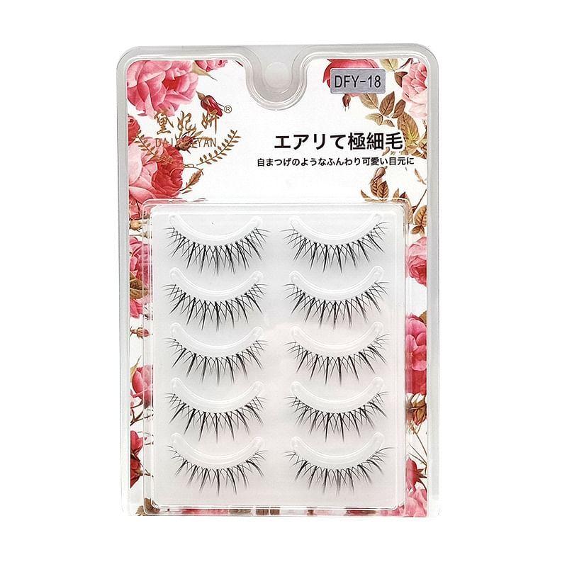 Lashie - Set of 5 Pairs: Criss Cross Clear Band False Eyelashes