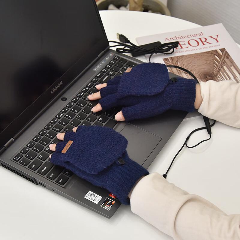 Зимние USB-перчатки Tingbai с подогревом, без пальцев