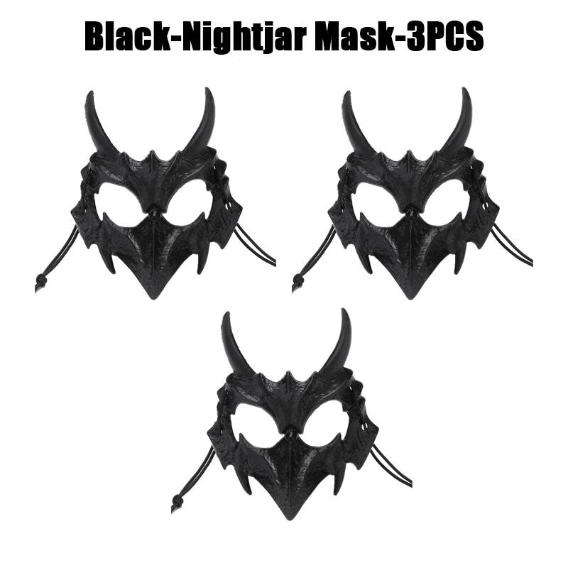 Halbgesichts Totenkopfmaske Dämon Skelett Wolf Drache Tiger Cosplay Halloween Party Requisite Lange Zähne Kopfbedeckung für Erwachsenen Rollenspiel