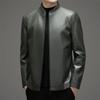 Frühling und Herbst Neue Lederjacke für Väter Herren Lässig Samt Verdickt Echtes Leder Schafslederjacke