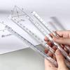2Pcs Clear Triangular Scale Ruler 15cm 20cm Plastic Drawing Ruler Geometry Tool for Measuring Engineering Drawing