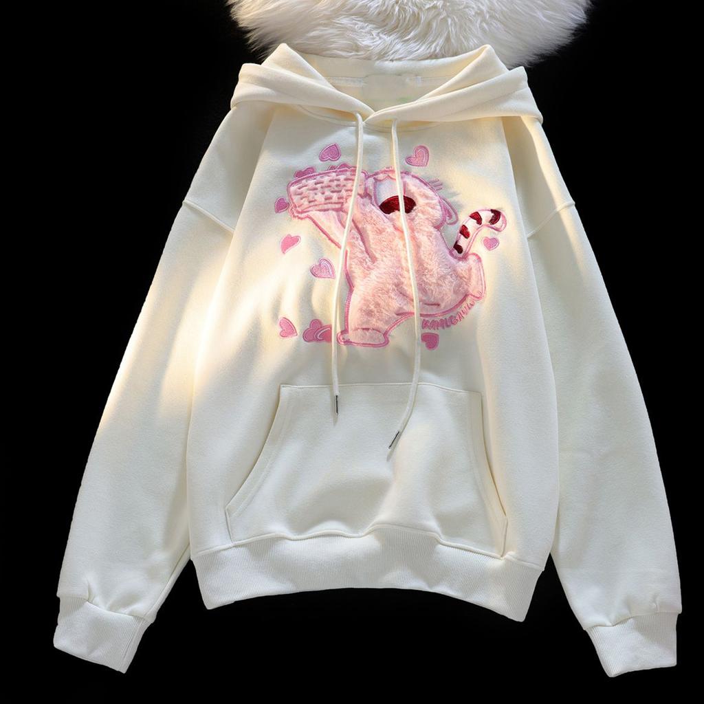 Ladies Fashion Casual Long Sleeve Round Neck Hoodie Pullover Top With  Pockets