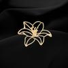 Broche de Aleación para Mujer Forma de Flor de Rosa Hueca Pin de Solapa Trajes Abrigos Bolsos Bufandas Insignia Accesorio Versátil