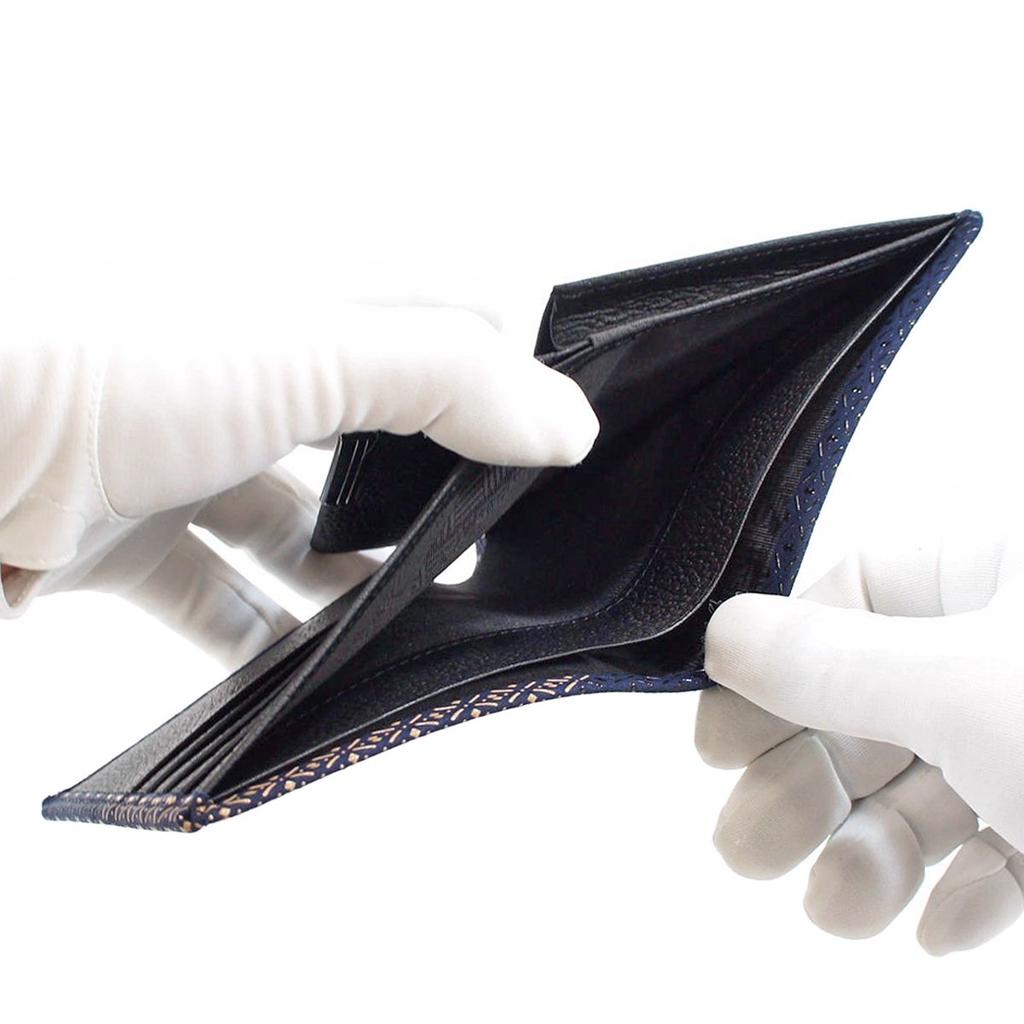 [Inden-ya] Inden Bifold Wallet with Coin Purse, Deerskin, Ihori, Gourd Pattern, 8212