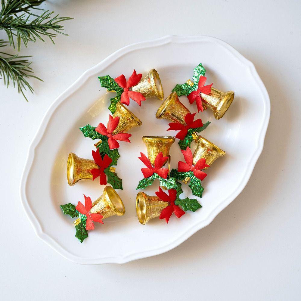 6/9Pcs Plastic Christmas Ornaments Iron New Year Pendant Christmas Bells  Festival Party Celebration