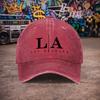 Pc Unisex Los Angeles Style Logo Vintage Washed Baseball Cap  Unisexs Trendy Hat  Versatile Duckbill Cap  Fun Print  A Unique