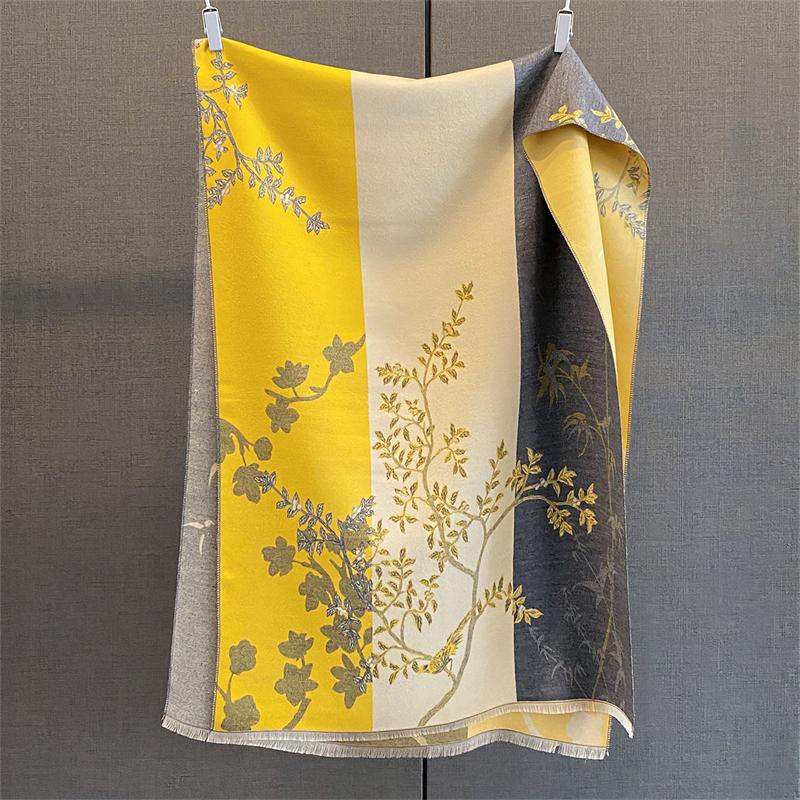 65*190cm Luxury Scarf Women Winter Warm Soft Shawls Faux Cashmere Designer Thick Neck Scarves Hijab Wrap Poncho Pashmina Blanket