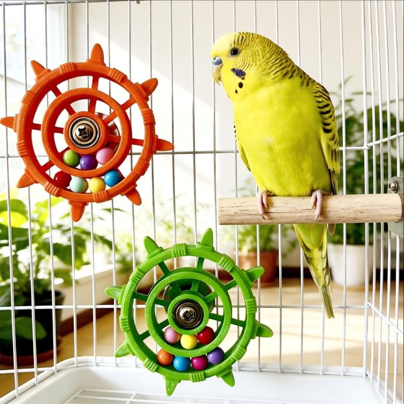 Birds Steering Wheel Engaging Birds Plaything Colorful Rotating Bead Wheel To Keep Birds Active And Happy