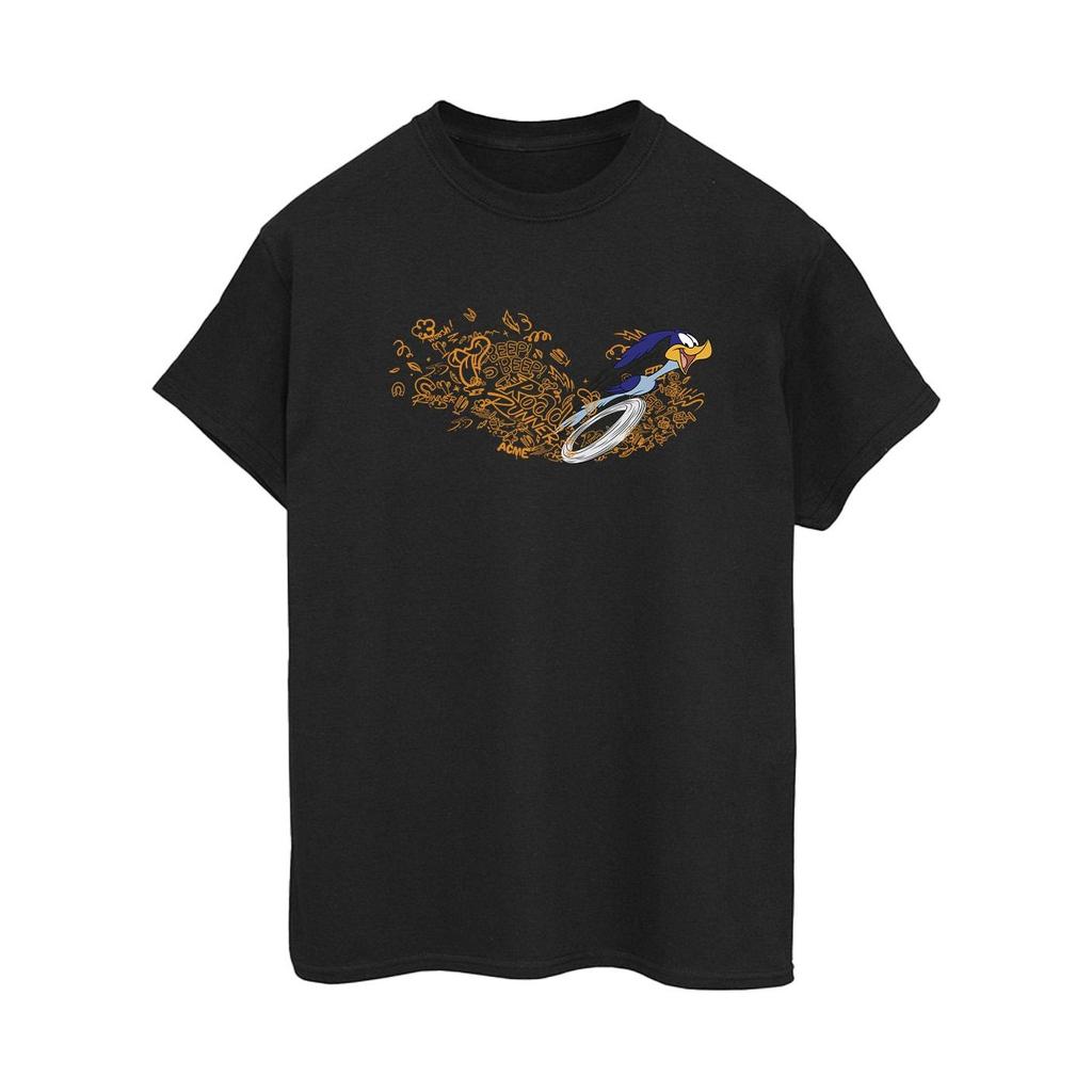 Looney Tunes Womens/Ladies ACME Doodles Road Runner Cotton Boyfriend T-Shirt