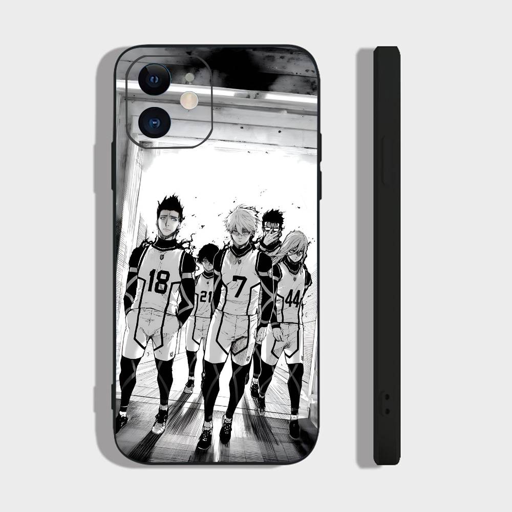 Anime B-Blue Lock For IPhone 17 Air 16 15 14 13 12 11 Pro Black Soft Cover Phone Case