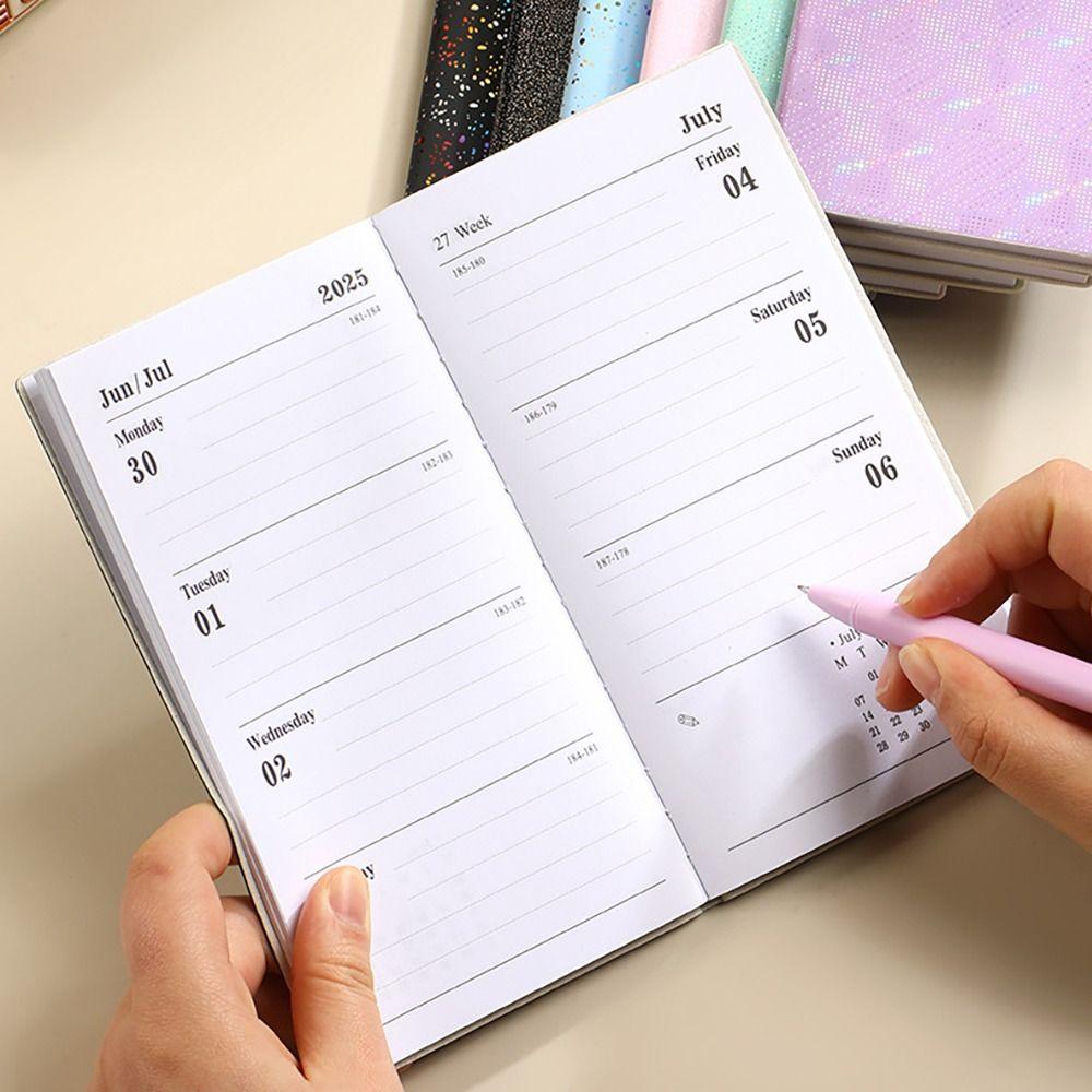 A6 2025 Agenda Book with Calendar Pocket Notebook Minimalist To Do List English Notepad  Students