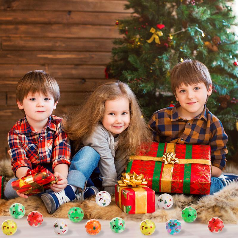 24Pcs 3.5cm Christmas Soft Squishy Ball Stocking Stuffers Kids Gift Adult Sensory Toy Birthday Party Goodie Bag Pinata Filler