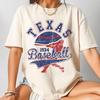 Moda Verão 2026 Masculino Feminino Moletom de Baseball do Texas, Camiseta Lavada Vintage, Camisa Gráfica Oversized, Presente para Fã de Baseball no Dia do Jogo, Unissex