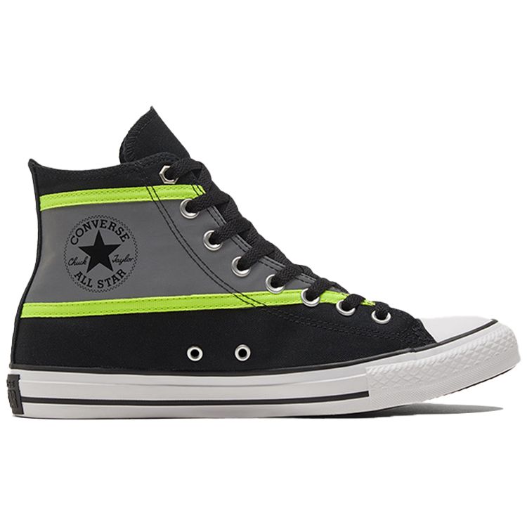 Converse Chuck Taylor All Star Hi-Vis Canvas Wrap Non-Slip Shock Absorption High-Top Skate Shoes Unisex Sneakers Black Green Gray 169451C