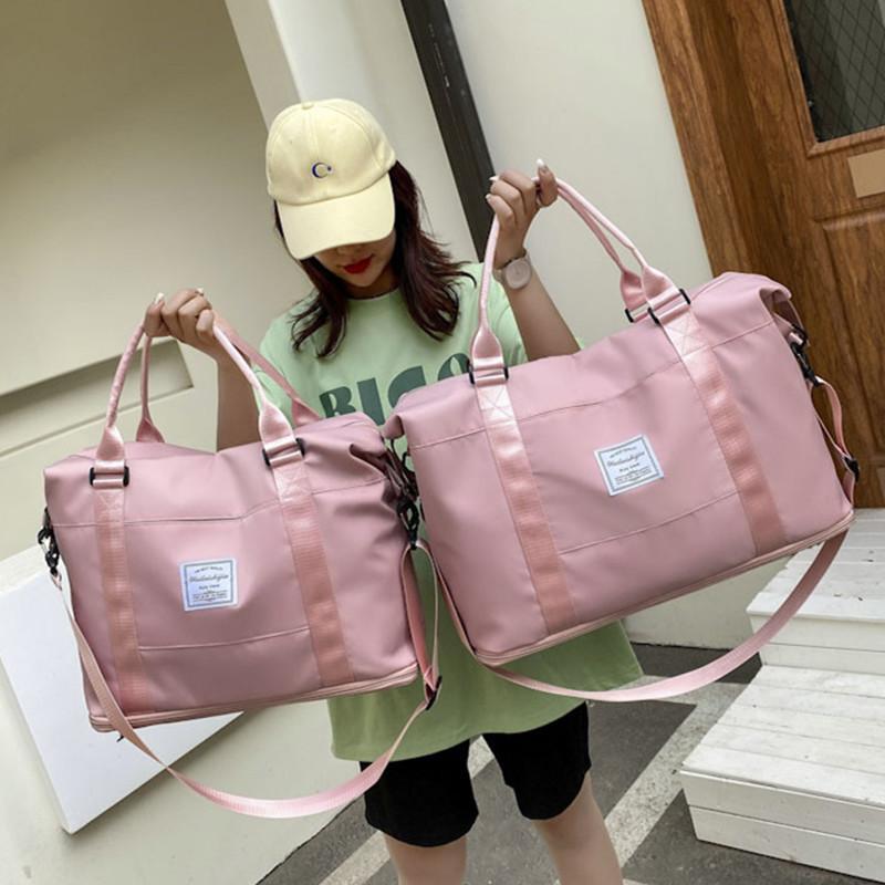 New expandable travel bag women's shoulder large capacity maternity luggage dry and wet fitness bag