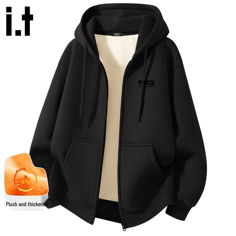 Fingercroxx Men's Winter Fleece-Lined Hooded Cardigan