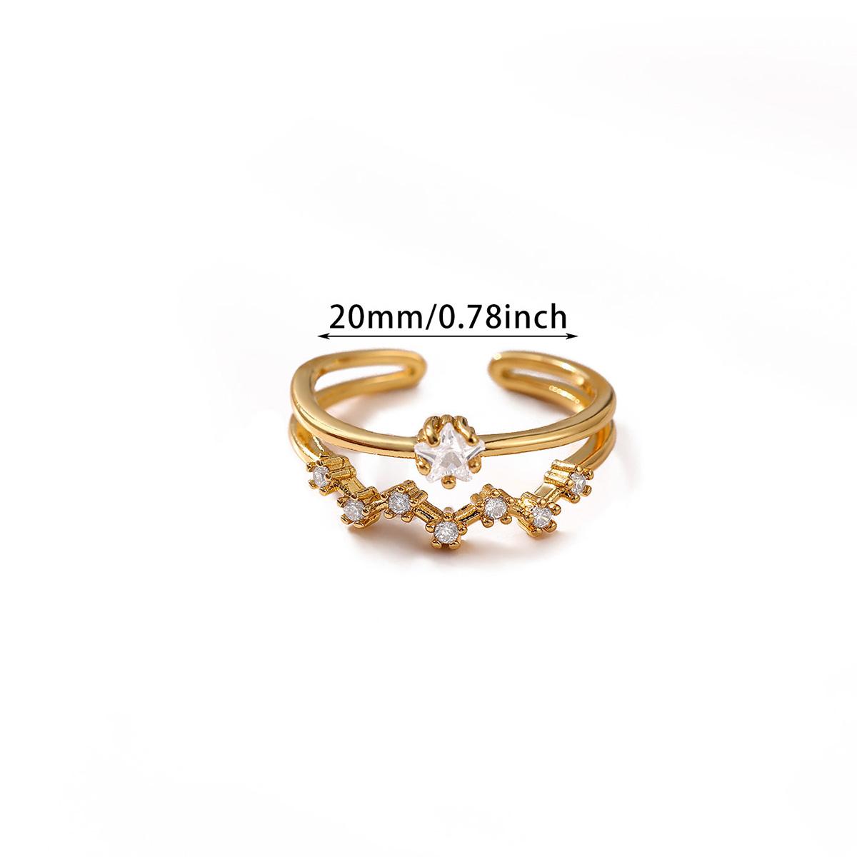 

Dainty Star Chart Zircon Stainless Steel Women s Rings Gold Color Anti Fading Adjustable Ring New in Wedding Jewelry Accessories Adjustable