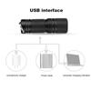 Mini Portable USB Rechargeable LED Flashlight Lamp Keychain Pocket Torch Light (Black)