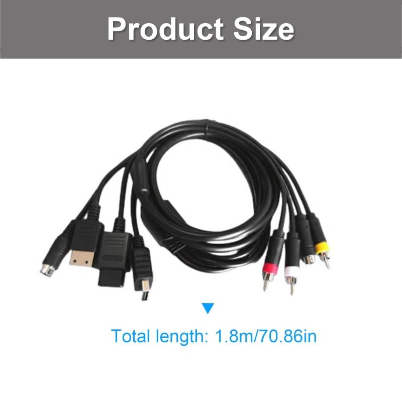 Multi Consoles AV Cable for N64 DC128 Gaming Consoles 1.80m Long Plug and Play Design Enhances Durability