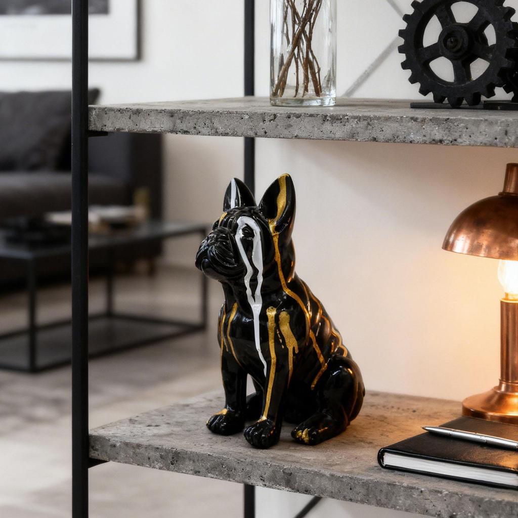 French Statue Animal Sculpture Desktop Decor Modern Resin Ornament Dog Figurine for Desk