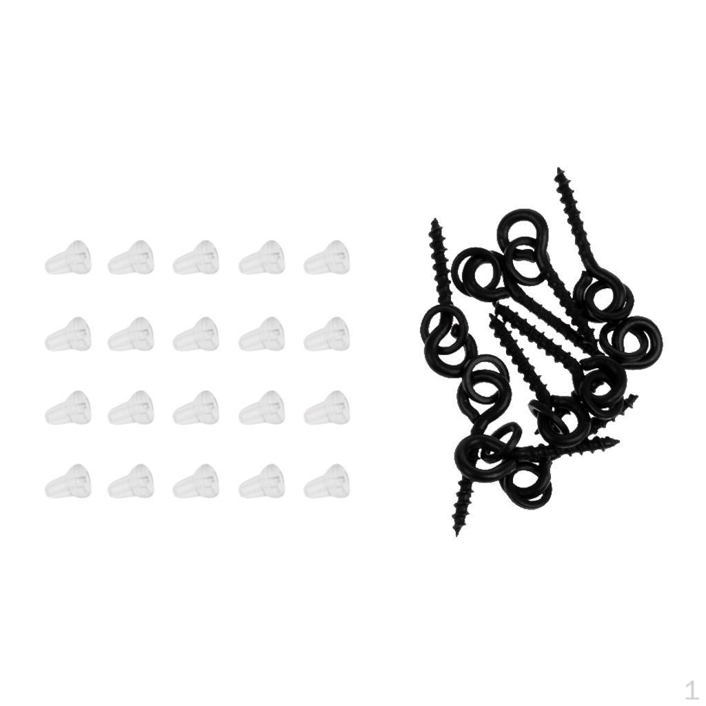 

10x Screws + 20x Hook Fishing Terminal Tackle Holder белый