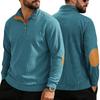 Men S Corduroy Color Block Long Sleeve Henley Collar Plus Size Casual Sweatshirt