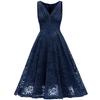 Elegant Vintage Lace Dress for Women V Neck Ruched Bust Cinched Waist Milkmaid Prom Skater Midi Cocktail Evening Party Formal Special Occasion Outfits