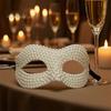 Mysterious Face Coverings Halloween Half Masquerade Mask, Pearl Decor Venetian Elegant Costume Accessories Party Accessory for Stage Show Evening